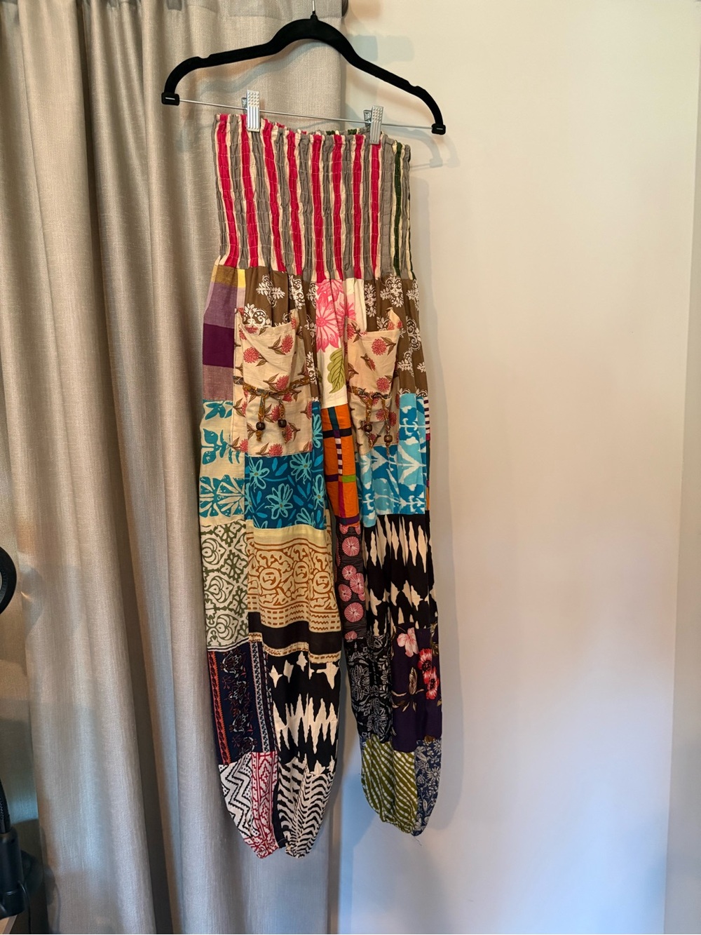 Multicolor Patchwork Boho Maxi Pants